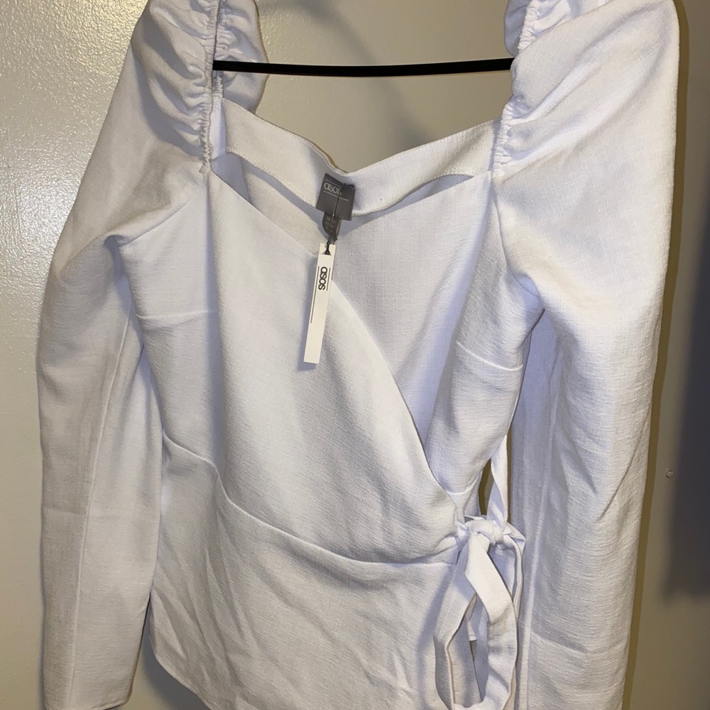 Wrap top with Cinderella shoulders